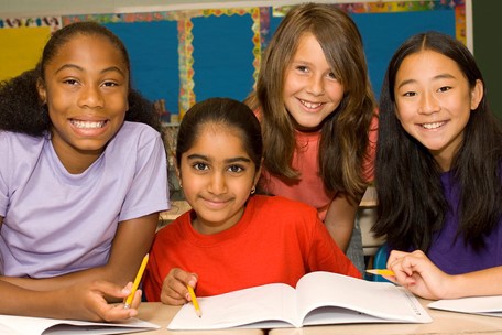 Children at desk